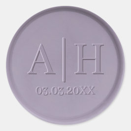 Monogram Datum Lavender Wax Seal Sticker