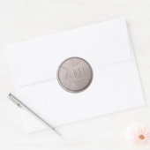 Monogram Datum parelgrijze waszegelteken Ronde Sticker (Envelop)