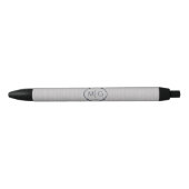 Monogram Datum Premium Geborsteld Zilveren Metaals Zwarte Inkt Pen (Voorkant)