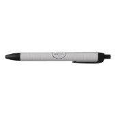 Monogram Datum Premium Geborsteld Zilveren Metaals Zwarte Inkt Pen (Bodem)