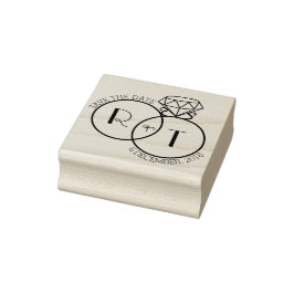 Monogram De datumstempel opslaan Rubberstempel