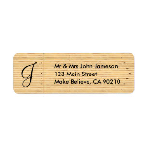 Monogram de heer & mevrouw Bowling Lane Sjabloon Etiket