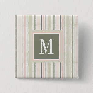 Monogram De Joy of White Waterverf Floral Vierkante Button 5,1 Cm