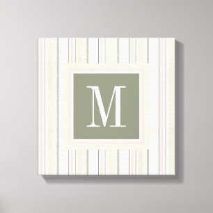 Monogram   De Joy of White   Waterverf Stripes Canvas Afdruk