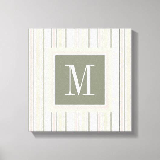Monogram | De Joy of White | Waterverf Stripes Canvas Afdruk (Voorkant)