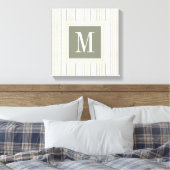 Monogram | De Joy of White | Waterverf Stripes Canvas Afdruk (Insitu (Slaapkamer))