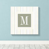 Monogram | De Joy of White | Waterverf Stripes Canvas Afdruk (Insitu (Houten vloer))