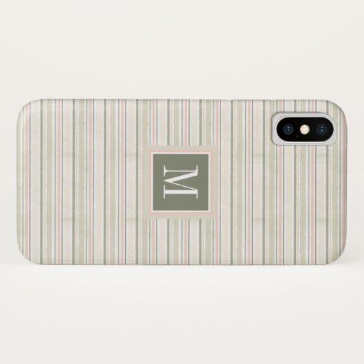 Monogram | De Joy of White | Waterverf Stripes Case-Mate iPhone Case (Achterkant (horizontaal))