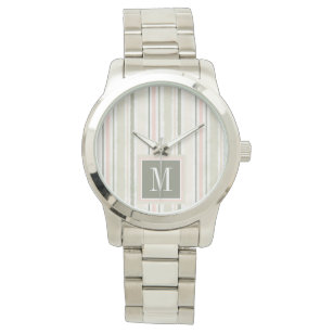 Monogram   De Joy of White   Waterverf Stripes Horloge