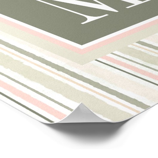 Monogram | De Joy of White | Waterverf Stripes Poster (Hoek)