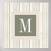 Monogram | De Joy of White | Waterverf Stripes Poster (Voorkant)
