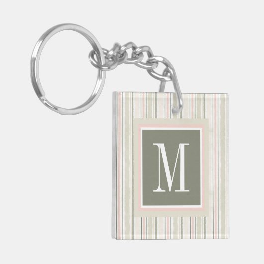Monogram | De Joy of White | Waterverf Stripes Sleutelhanger (Voorkant Links)