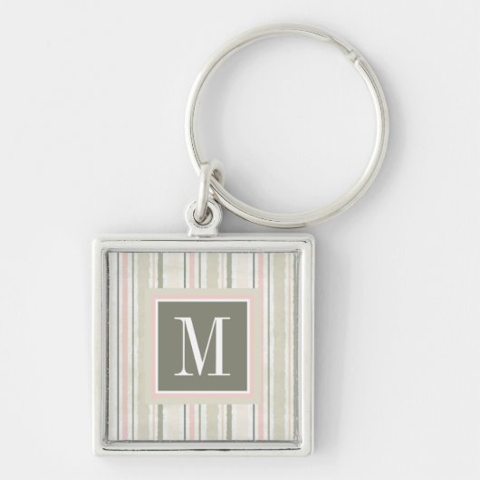Monogram | De Joy of White | Waterverf Stripes Sleutelhanger (Voorkant)