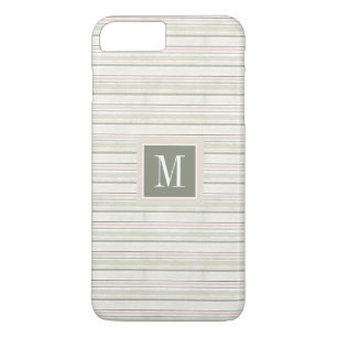 Monogram De vreugde van wit Watercolor strepen iPhone 8/7 Plus Hoesje