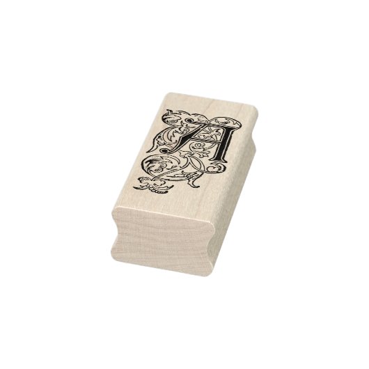 Monogram  decoratief initiaal Letter A Rubberstempel (Stempel)