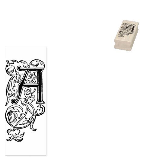 Monogram  decoratief initiaal Letter A Rubberstempel (Gestempeld)