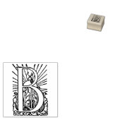 Monogram decoratief initiaal Letter B Rubberstempel (Gestempeld)