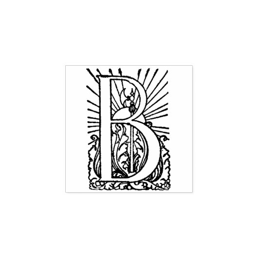 Monogram decoratief initiaal Letter B Rubberstempel (Afrduk)