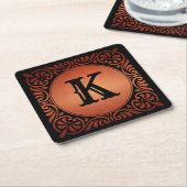 Monogram decoratief kartonnen onderzetters (Schuin)