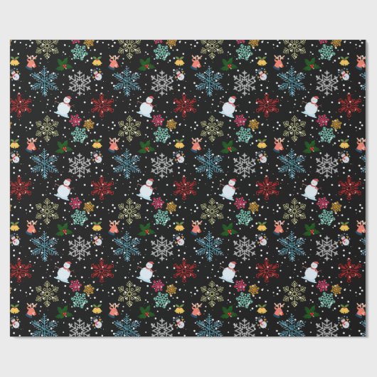 Monogram Decoratief Kerstmisdecor Oranament Cadeaupapier (Vlak)