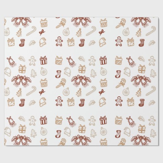 Monogram Decoratief Kerstmisdecor Oranament Cadeaupapier (Vlak)