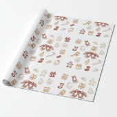 Monogram Decoratief Kerstmisdecor Oranament Cadeaupapier (Uitgerold)
