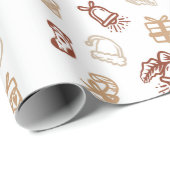 Monogram Decoratief Kerstmisdecor Oranament Cadeaupapier (Rol Hoek)