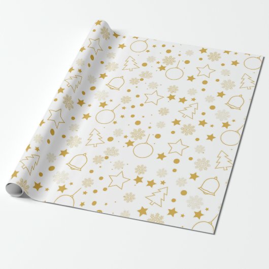 Monogram Decoratief Kerstmisdecor Oranament Cadeaupapier (Uitgerold)
