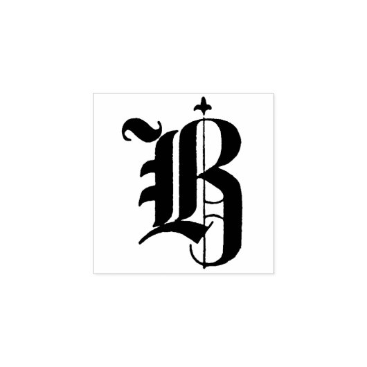 Monogram  decoratief oud Engels Letter B Rubberstempel (Afrduk)
