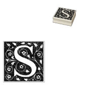 Monogram  decoratieve bloemletter S Rubberstempel (Gestempeld)