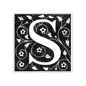 Monogram  decoratieve bloemletter S Rubberstempel (Afrduk)