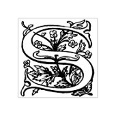 Monogram  decoratieve bloemletter S Rubberstempel (Afrduk)