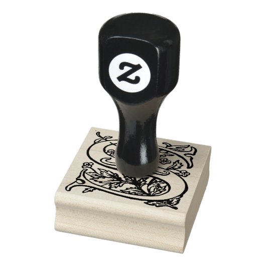 Monogram  decoratieve bloemletter S Rubberstempel (Stempel)