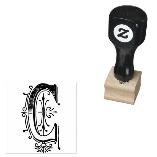 Monogram  decoratieve letter A Rubberstempel (Gestempeld)