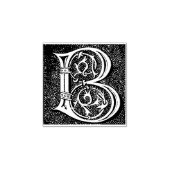 Monogram  decoratieve letter B Rubberstempel (Afrduk)