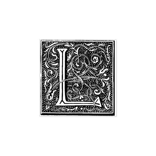 Monogram  decoratieve letter L Rubberstempel (Afrduk)