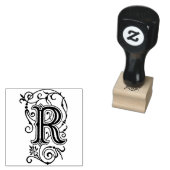 Monogram  decoratieve letter R Rubberstempel (Gestempeld)