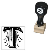 Monogram decoratieve letter T Rubberstempel (Gestempeld)