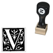 Monogram  decoratieve letter V Rubberstempel (Gestempeld)