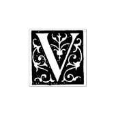 Monogram  decoratieve letter V Rubberstempel (Afrduk)