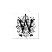 Monogram  decoratieve letter W Rubberstempel (Afrduk)