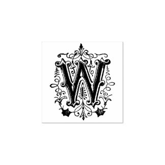 Monogram decoratieve letter W Rubberstempel