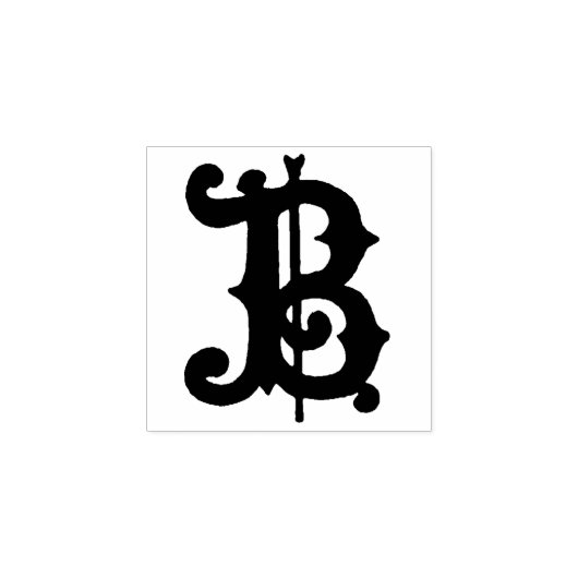 Monogram  decoratieve middeleeuwse letter B Rubberstempel (Afrduk)