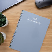 Monogram Decoratieve Typografie Dusty Blue Notitieboek