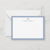 Monogram Decoratieve Typografie | Dusty Blue Notitiekaartje (Voorkant)