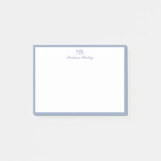 Monogram Decoratieve Typografie | Dusty Blue Post-it® Notes