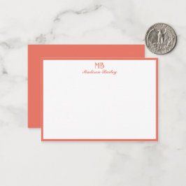 Monogram decoratieve typografie | Koraal Notitiekaartje