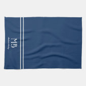 Monogram Decoratieve Typografie | Navy Blue Theedoek (Horizontaal)