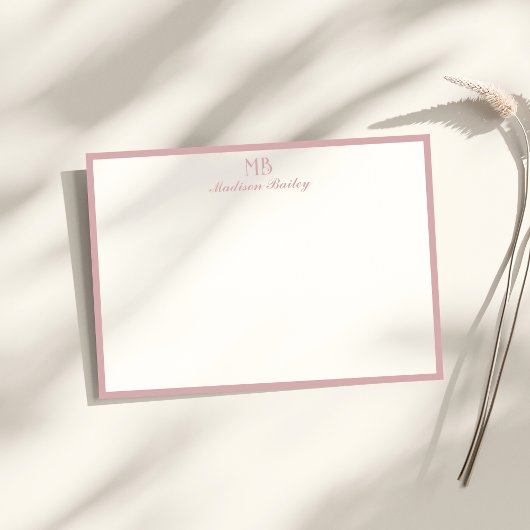 Monogram Decoratieve Typografie | Stustroze Notitiekaartje