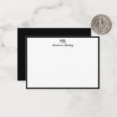 Monogram Decoratieve Typografie | Zwart-wit Notitiekaartje (Voorkant / Achterkant in situ)